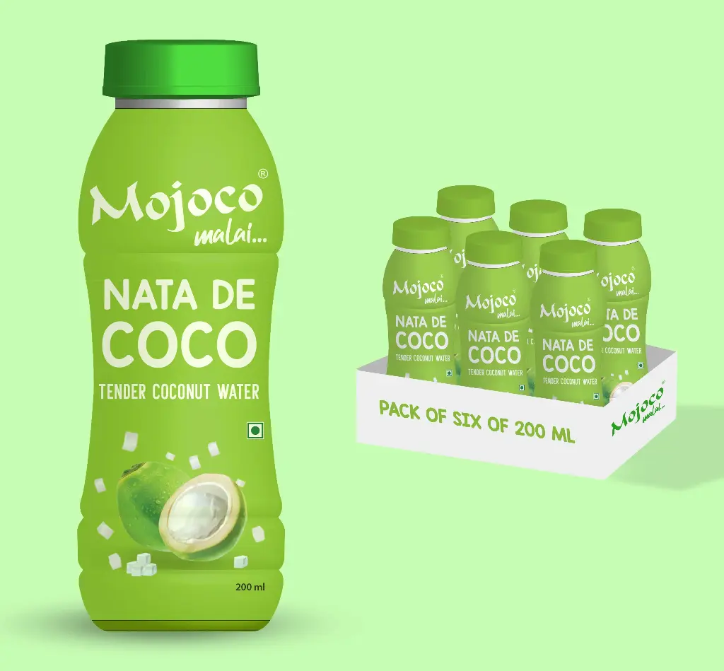 MOJOCO Malai Coconut Water With Vital Minerals, No Artificial Colours, Flavours or Preservatives, Made Using Real Tender Coconut Water - 200 ML (Pack of 6)